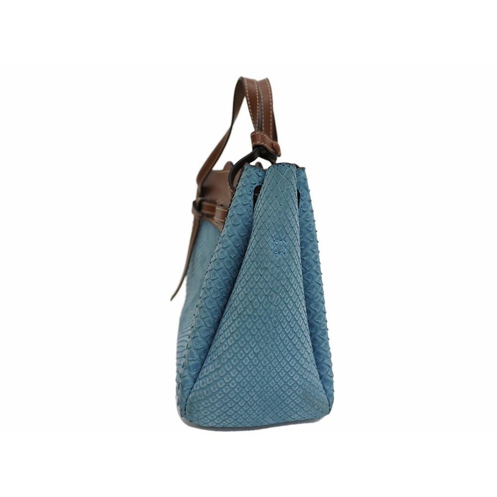 Loewe Lazo Mini Python 2way Hand Shoulder Bag Lig… - image 3
